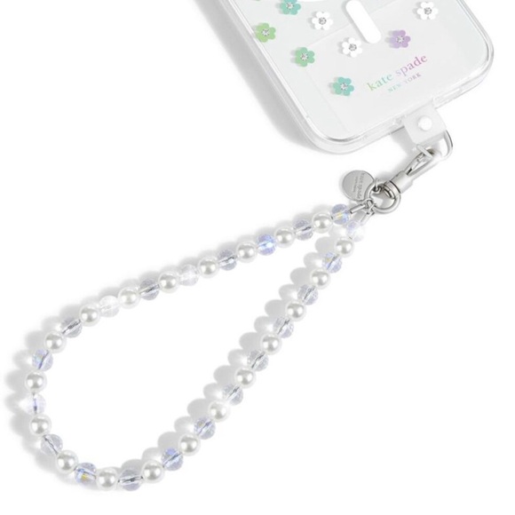 kate spade Other - kate spade Clear Floral Phone Strap in Sea Pearl and Silver